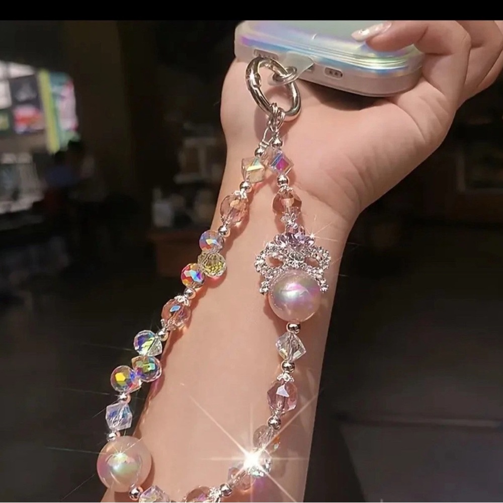 Iridescent Beaded Phone Strap